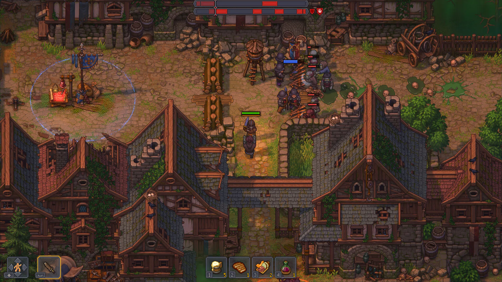 Graveyard Keeper 2 gameplay showing the Town streets